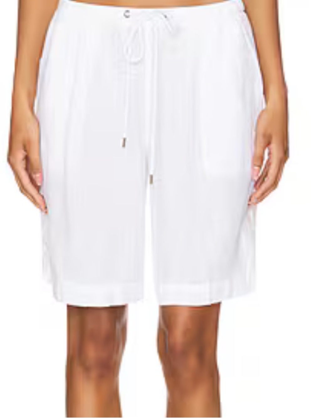 James Perse White Linen Shorts 1